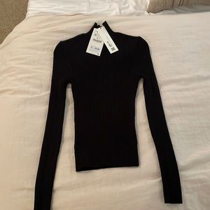Zara black ribbed turtle neck
